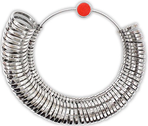 JEWEL TOOL Metall Ring Sizer | Comprehensive 63-Size Tool | Dual-Ring Design | Accurate UK & US Measurements | A-Z & 1-6 Sizing | Jewelry Precision