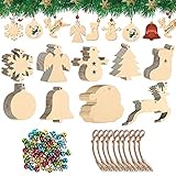 【Ligero y duradero】 el colgante del árbol de Navidad está hecho de madera de boj, que es ligero y duradero. La superficie es lisa y sin rebabas, lo que facilita pintar, escribir y dibujar. Puedes hacer divertidas decoraciones navideñas con tu familia y amigos.