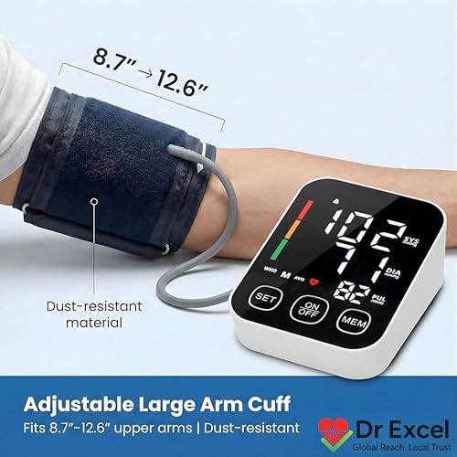 Image of Digital BP Monitor - Blood Pressure Check Machine for Home & Clinic Use, Voice Report, 198 Group Memory, High Accuracy, One Touch Operation, Automatic Pulse Rate Detection, Compact & Reliable