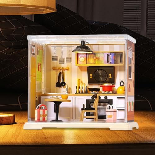 Kit de construction miniature pour café cosy de cuisine et vitrine