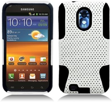 Aimo Wireless SAMD710PCPA008 Hybrid Armor Cheeze Case for Samsung Galaxy S2/Epic 4G Touch/D710 - Retail Packaging - Black/White