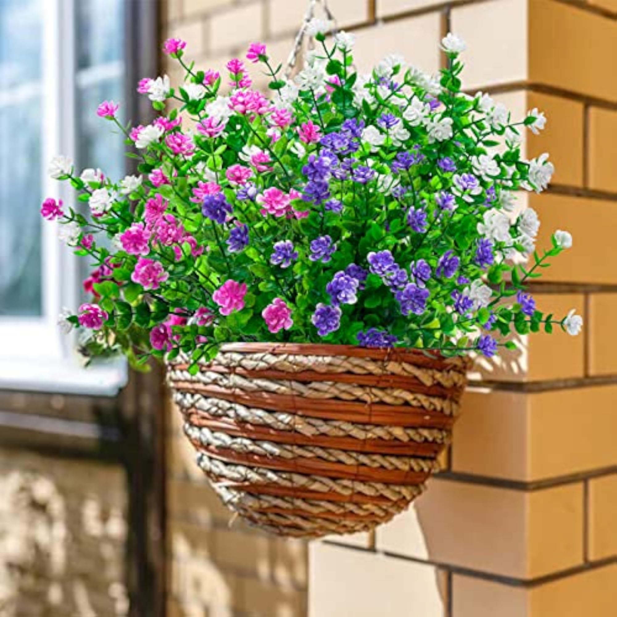Artificial Plants and Flowers Outdoor, 8 Bundles