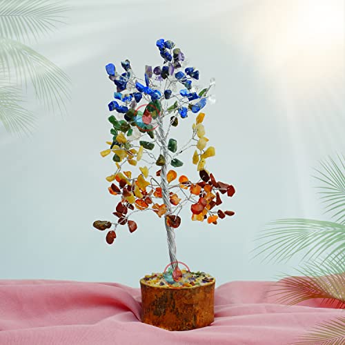 Image of REMEDYWALA Charged Seven Chakra Crystal Tree for Reiki HealingTree (200 Beads)