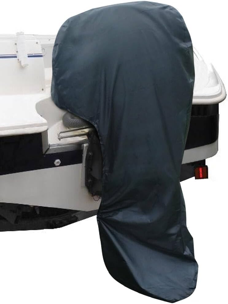 Seamander Outboard Motor Covers for Mercury Yamaha Honda 40 50 HP, Trailerable Full Boat Engine Cover Waterproof Heavy Duty Oxford Fabric with Zipper