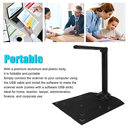 Book Scanner Camera, High Definition Document Camera Portable Scanner, 10Mp Multi Language Ocr Real Time Projection A3 A4 Foldable Scanner #TOP6