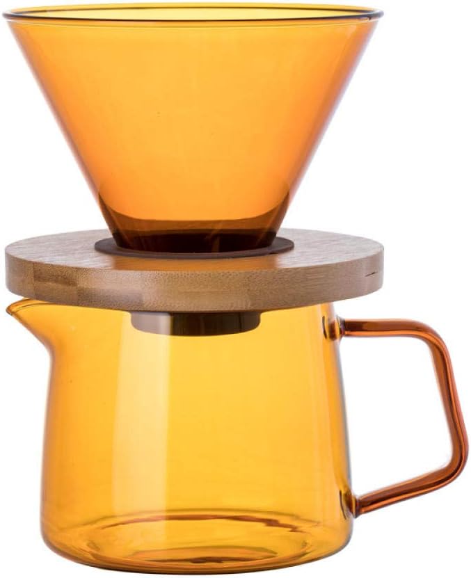 Coffee Maker Press Coffee Maker With Glass Coffee Hand Pot, Drip Coffee Pot Set, Household Sharing Pot, Coffee Filter Cup-Amber 550Ml Coffee Maker Set (Free 1 Box Of Filter Paper)