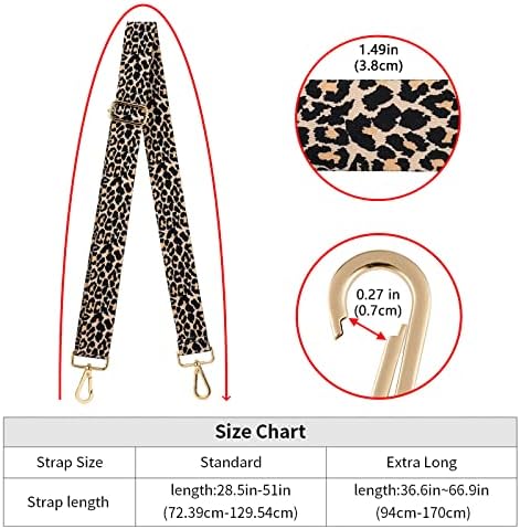 ZOOEASS Wide Shoulder Strap, Guitar Style Adjustable Purse Strap with Gold Buckle Replacement Woven Crossbody Straps for Handbags((3.8CM) Leopard2) - 3