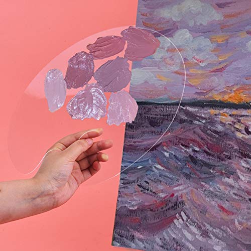 1PCS Clear Acrylic Paint Palette, Non-Stick Oil Paint Palette Oval Shaped Artist Mixing Palette Art Paint Tray with Protective Film for DIY Art Craft Painting (25 x 15 cm) - Image 6
