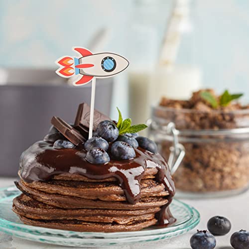 Abaodam Toppers de Cupcake de Astronauta Espacial: 22 Peças de Bolo de Foguete Escolhe Decoração de