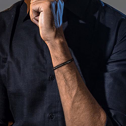 Bracelets For Mens Gifts, Black Leather Bracelets For Men Never Give Up Morse Code Bracelet Gifts For Him Motivational Bracelets Gifts For Men Male Bracelets For Inspirational Gifts For Fathers Day #TOP3