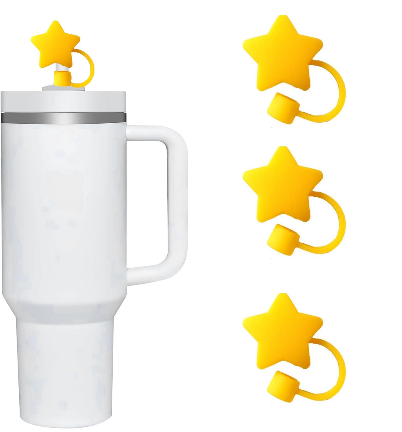 2x Stern-Strohhalm-Abdeckung Für Stanley Becher 40 & 850 Ml – Süße Silikon-Kappe Als Zubehör