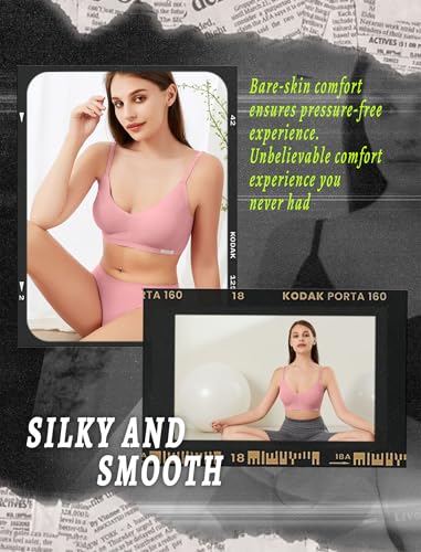 Image of Livona Wireless Bras for Women - Comfort Bralettes with Support Adjustable Seamless Sports Bras Lace Cami Crop S-XXL