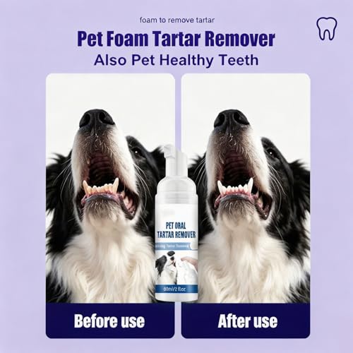 Mvqw Pet Dental Care Foam, Dog Teeth Cleaning Spray No Brush, Bad Breath Remover for Dogs and Cats, Oral Hygiene Freshener, Gentle Daily Use (2) — view 2