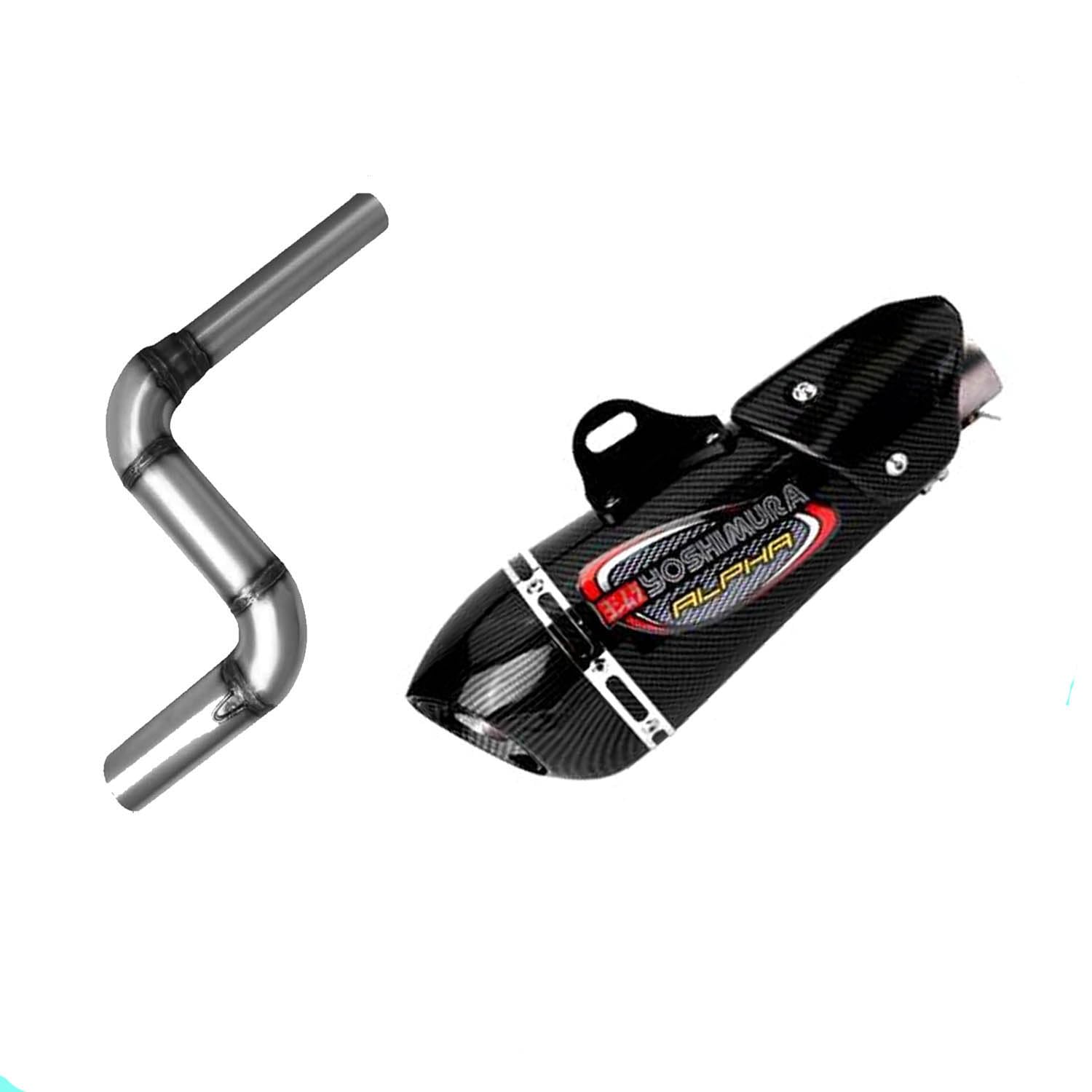 Vagary Full Exhaust Bend Pipe With Alpha Carbon Bike Exhaust Silencer for Bajaj Pulsar NS 200, Pulsar 180-picture-13