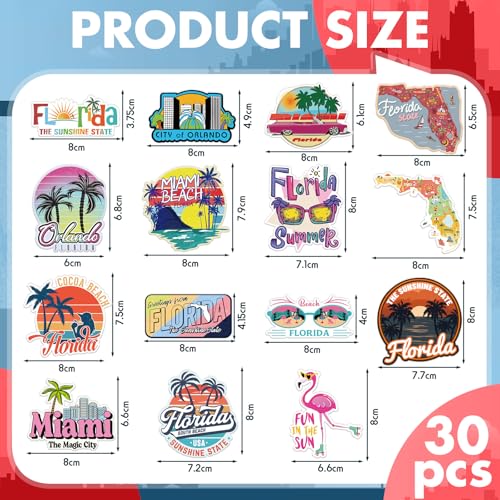 Imanes decorativos para refrigerador set 30 piezas Florida miniatura 2