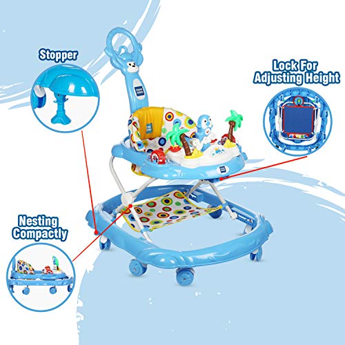 Mee-Mee-Multifunctional-Baby-Walker-with-Adjustable-Height-Detachable-Cushioned-Seat-Music-Toy-Bar-Parental-Push-Handle-for-KidsBabyToddlers-for-0-to-2-Years-15kg-Blue
