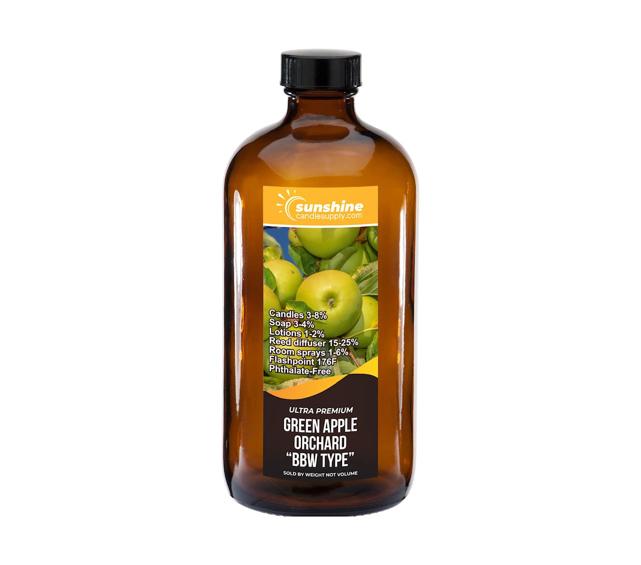 green apple orchard bbw type ultra premium fragrance oil for candles, soap and body products. 8 ounce bottle