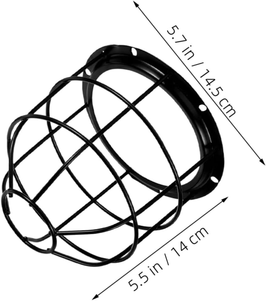 Uonlytech 2Pcs Heavy Duty Metal Light Bulb Cage Guard Rustic Pendant Lighting Replacement Durable Wire Mesh Shade for and Vintage Style Fixtures