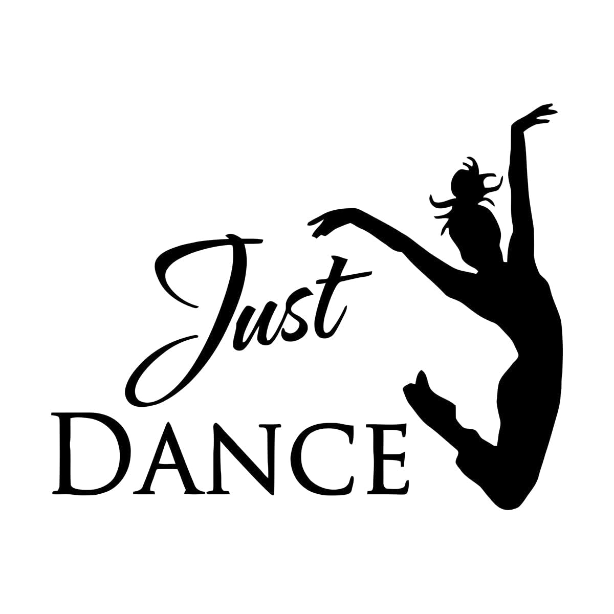 Lzhouting Girls Wall Stickers 2116 Just Dance Wall Vinyl Decals Dancing Studio Decoration Dancer Silhouette Wall Art Sticker Room Vinyl Poster Small - 33X42cm
