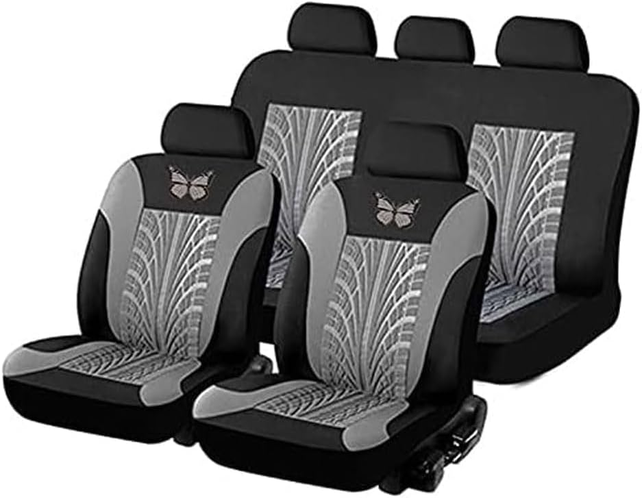 Breathable Mesh Cloth Car Seat Covers for Ford C-Max Hybrid 2000-2023 2024 2025, Full Set Airbag Compatible Protector,Grey