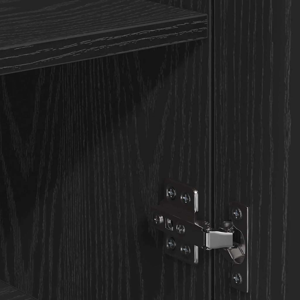 Credenza Rovere Nero 78 x 38 x 80 cm Legno Multistrato, Mobili,Armadietti e portaoggetti,Buffet e credenze, 28.45kg-871677