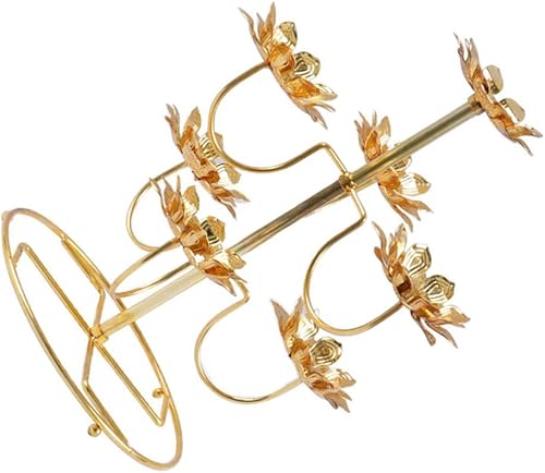 Miniatura 6 de EXCEART Portavelas de flor de loto Buda Yoga Candelabro Lotus Candelabro de acero Tealight Candelabro Decoración del hogar Ornamento