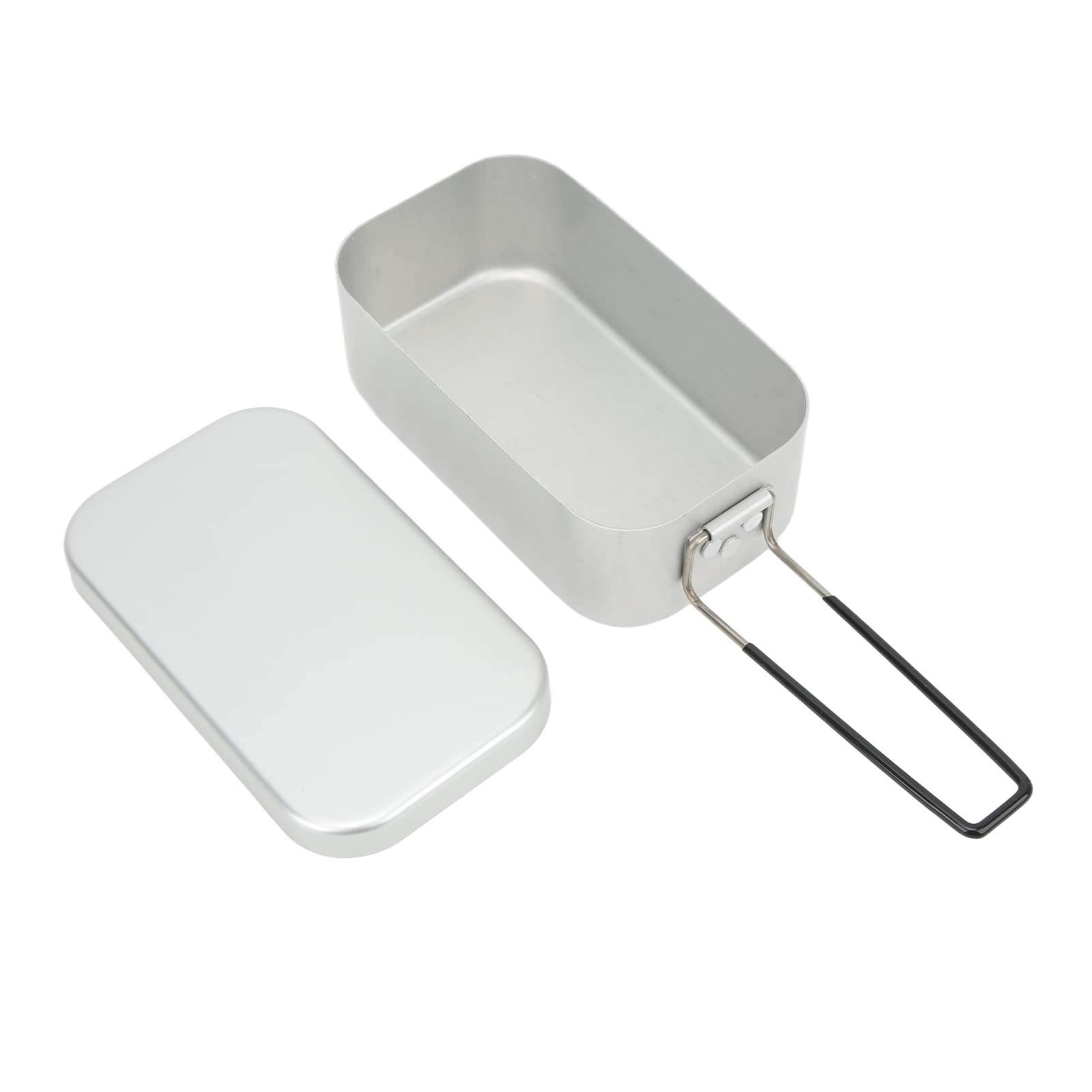 TANIQIACA Camping Bento Cooking Box Aluminum Alloy Foldable Grip Lunch Box for Outdoor Camping Picnic