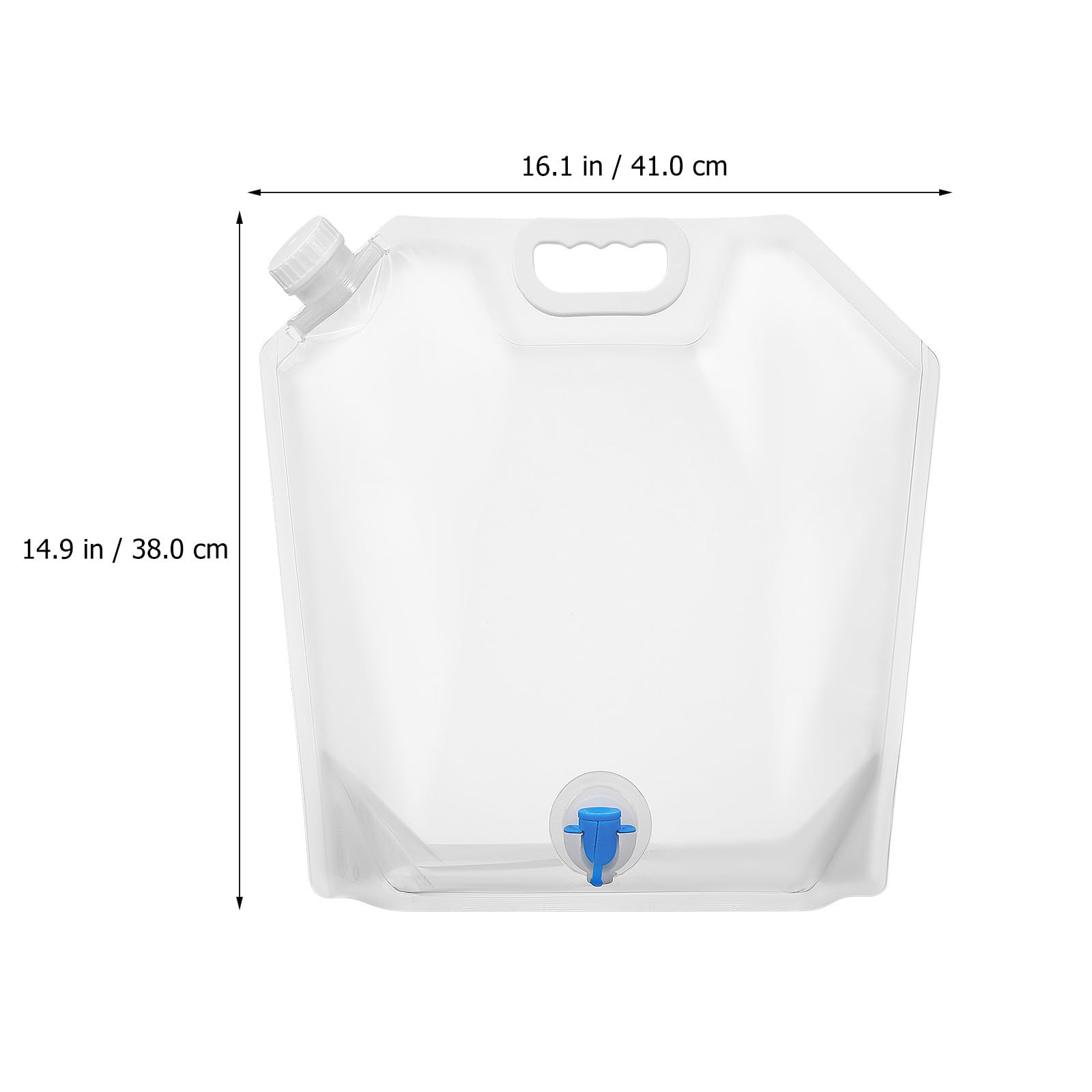 4 Stück Klappbare Wasserbehälter mit 10l Kapazität und Ausgießer Faltbare Wasserflasche aus Pe mit Tragegriff für Sommerferien Camping und Outdoor