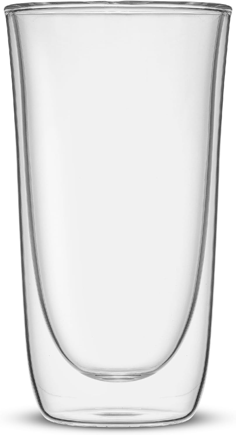 JoyJolt Spike Double Wall Glasses, Cocktail Beer Drinkware Glass Set of 2 - double walled glass 13.5 Ounces - Image 6