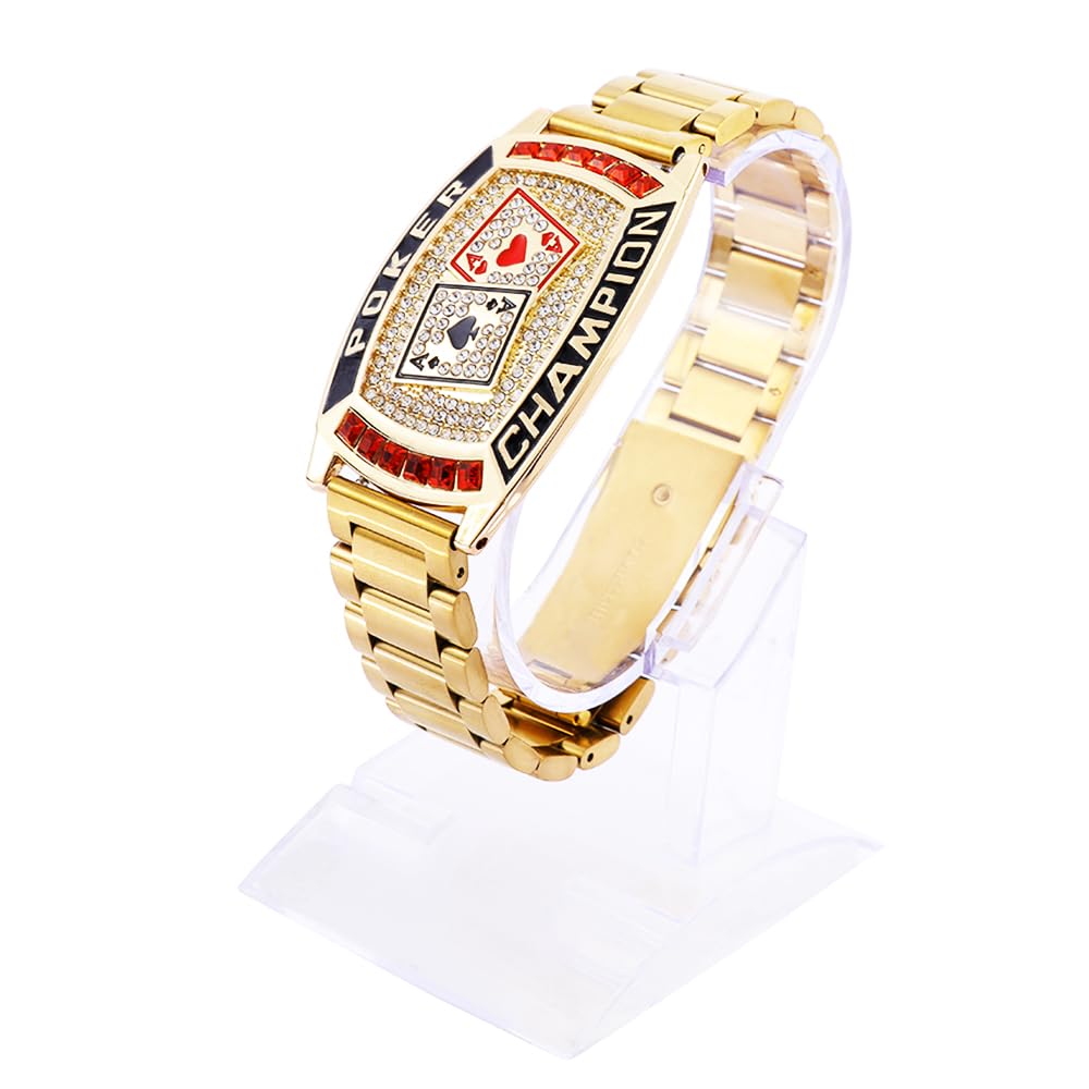 noblehead Texas Hold 'EM Poker Ring Champion Bracelet Great Prize for Your tournaments (Gold)