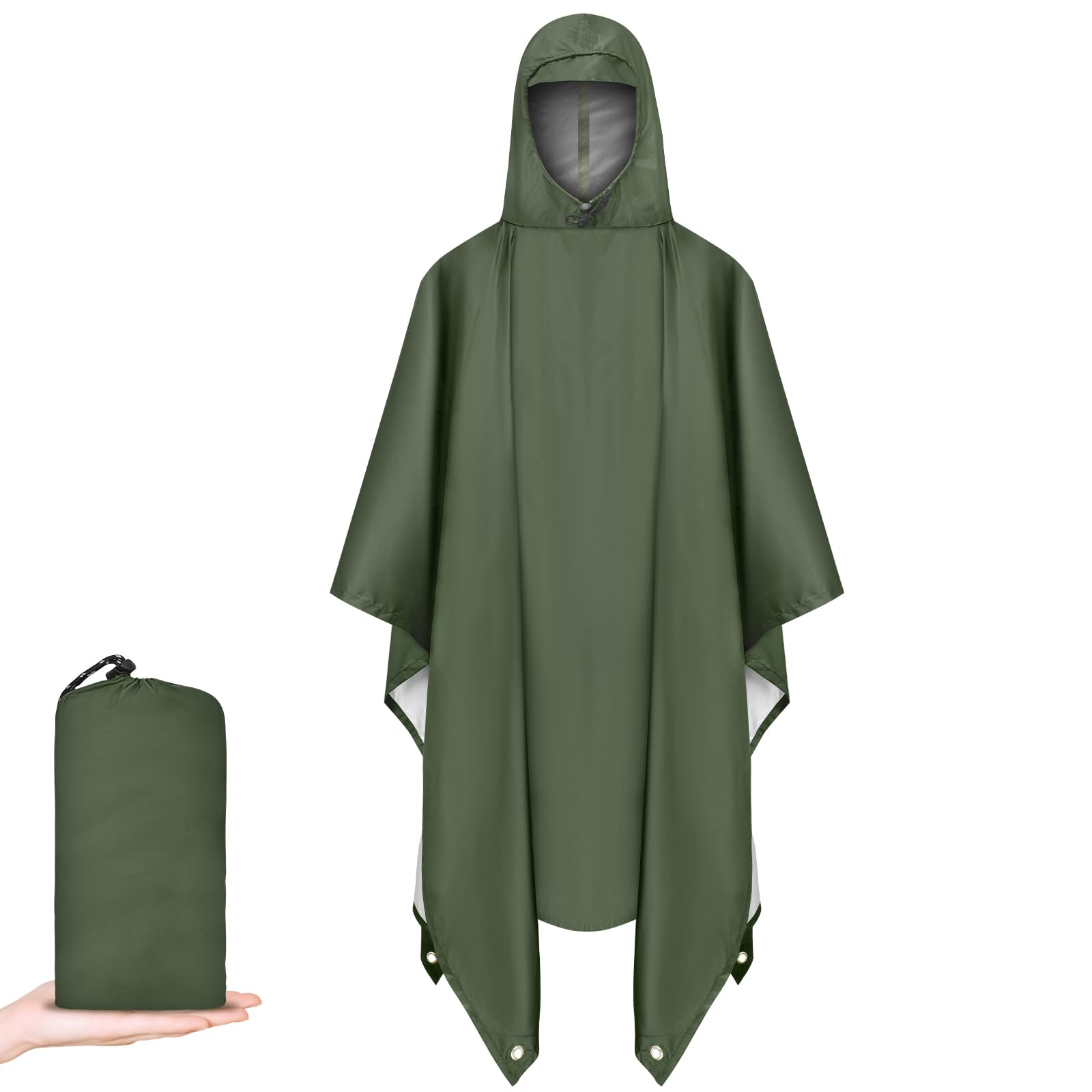 Vicloon Regenponcho, Unisex Regenjacken Regencape, Regen Poncho Jacke Mantel für Erwachsene mit Kapuze, Wasserdicht, Wiederverwendbar Regenmantel, für Wandern Radfahren Camping