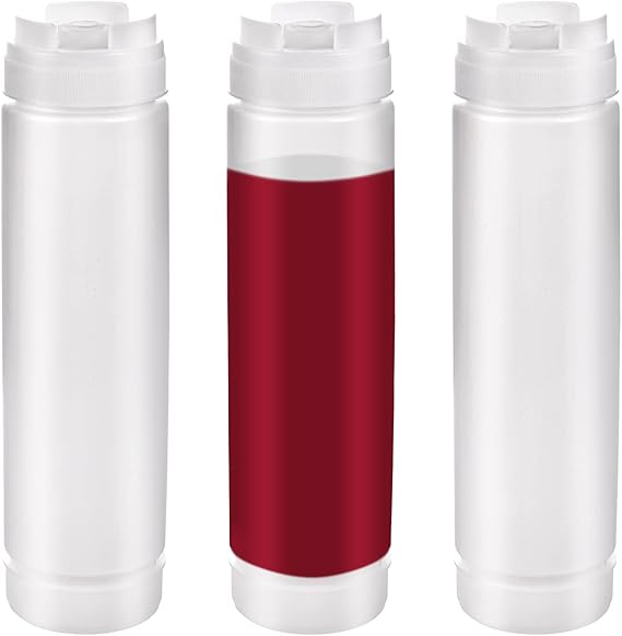 LUTER 3pcs Condiment Squeeze Bottles, 16oz Plastic Upside Down Squeeze