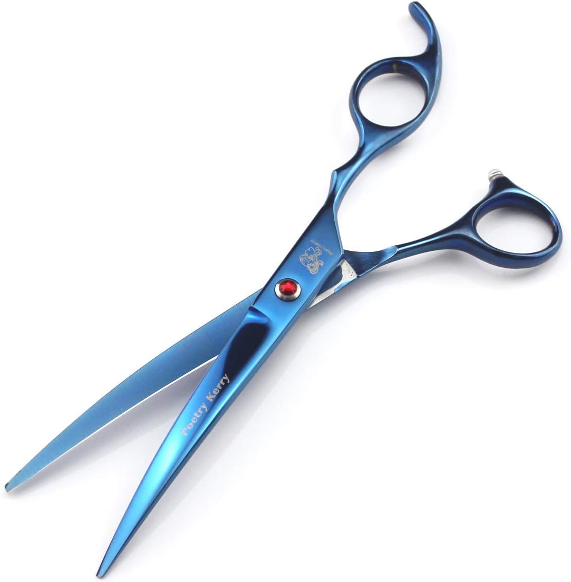 5PCS Pet grooming scissors kit,7 inch Dog Grooming Set,Pet Trimmer Kit for Dog Cat Pet with Cutting Scissors Thinning Shear, Curved Scissors, Grooming Comb and leather bag (Blue)