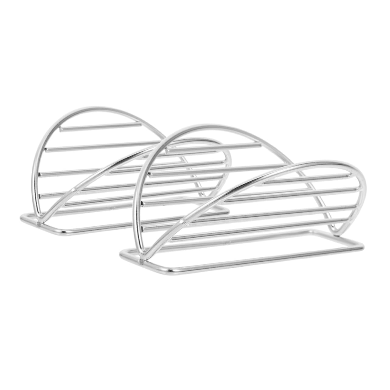 Cabilock 2Pcs Stainless Steel Taco Holder Taco Rack Display for Baking Grilling and Serving Versatile Snack Holder for Tacos Bread Eggs and More Even Heat Distribution