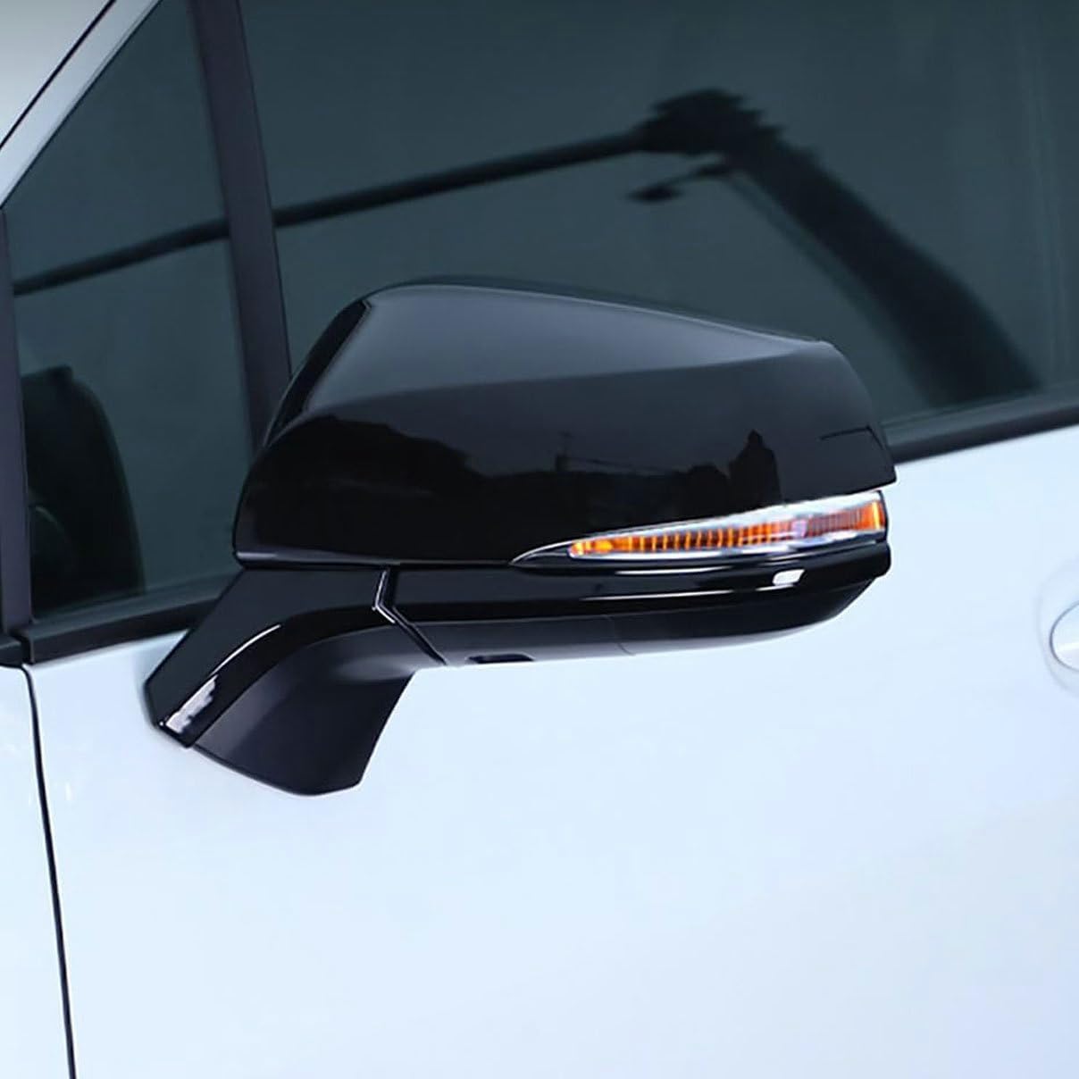 2pcs for Toyota Sienna 2021 2022 2023 2024 Front Rearview Mirror Cover Trim, Glossy Black Right Passenger Left Driver Side Door Wing Mirror Exterior Protect Decoration Accessories