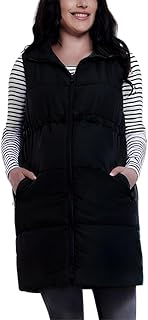 Women's Sleeveless Long Pregnancy Puffer Vest with Pockets