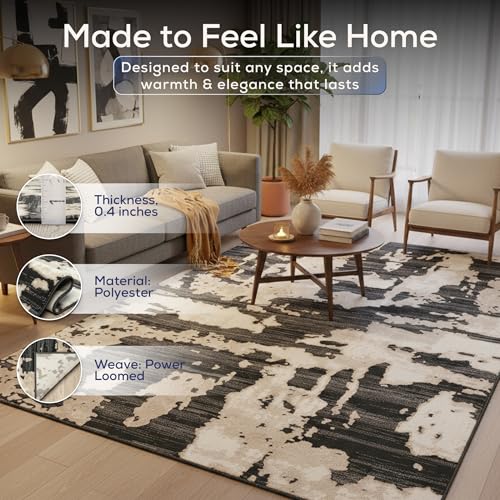 Tapete decorativo Abani 6' x 9' gris miniatura 6