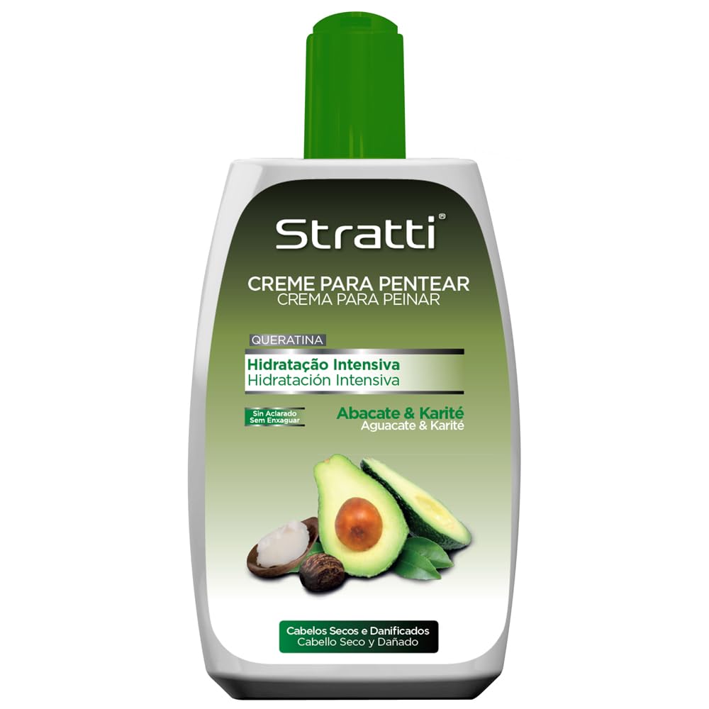 Pack Mantenimiento Stratti Aguacate & Keratina con Manteca de Karité 6 productos - Champú sin sal + Mascarilla + Acondicionador + Crema de Peinar + Carga de tratamiento + Gorra térmica