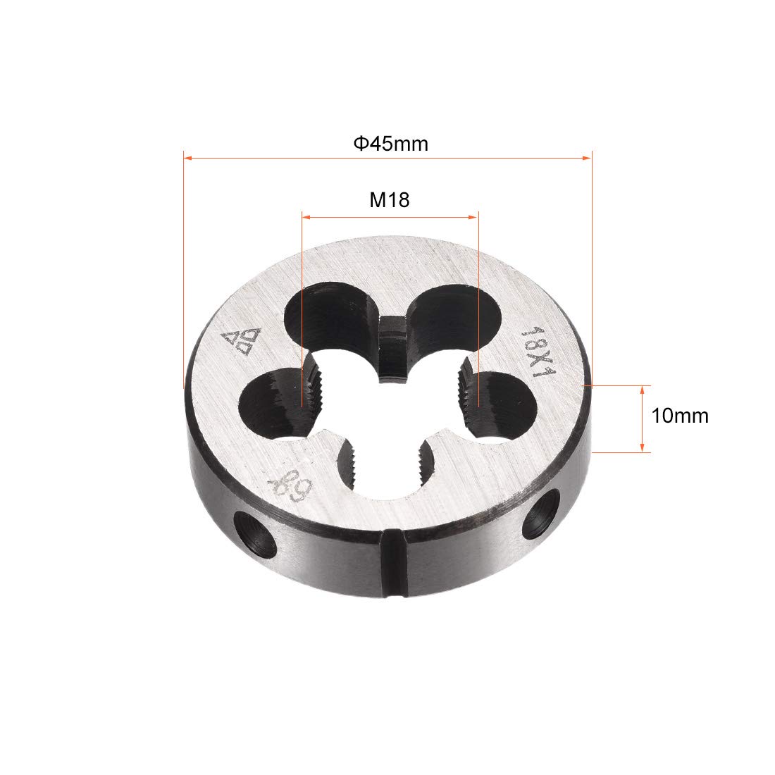 uxcell M18 X 1 Metric Round Die, Machine Thread Right Hand Threading Die, Alloy Steel Screw Thread Cutting Die — Amazon image 2