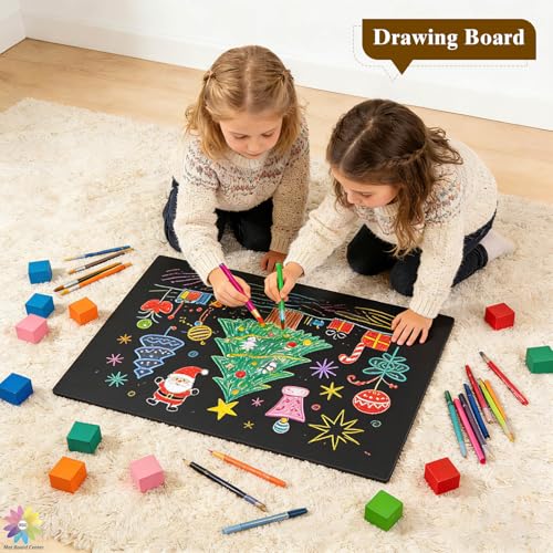 Mat Board Center, 12 Pack 8.5x11 Black Foam Boards, Acid Free Foam Core Board, 1/8 inch Thick
