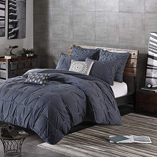 Image of INK+IVY 100% Cotton Single Euro Sham - European Square Decorative Pillow Cover, Hidden Zipper Closure (Pillow Insert NOT Included), Jane, Bow-Tie Navy 26 inchx26