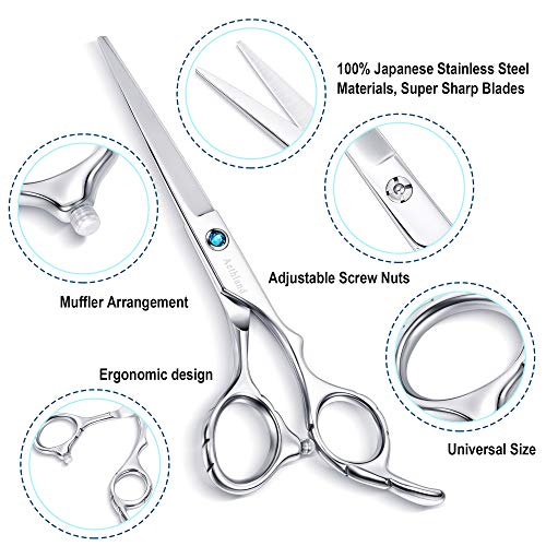 Hair Cutting Scissors , Aethland Japanese 9Cr Stainless Steel Professional Barber Hairdressing Shears (Trimming Shaping Grooming Shears) For Men Women Pets Home Salon Barber Haircut Kit, 6.5" #TOP1