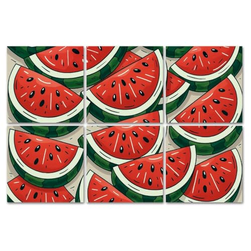 6 Pack Art Acoustic Panels Sound Absorbing Fresh Watermelon Slices