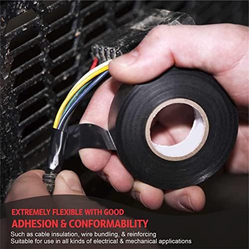 PVC Tape Insulation Electrical Adhesive Gaffer Tape Waterproof Non Conductive For High Or Low Temperature With Strong Adhesion And Prevents Corrosion For Insulating And Repair Wire (30 meter black)