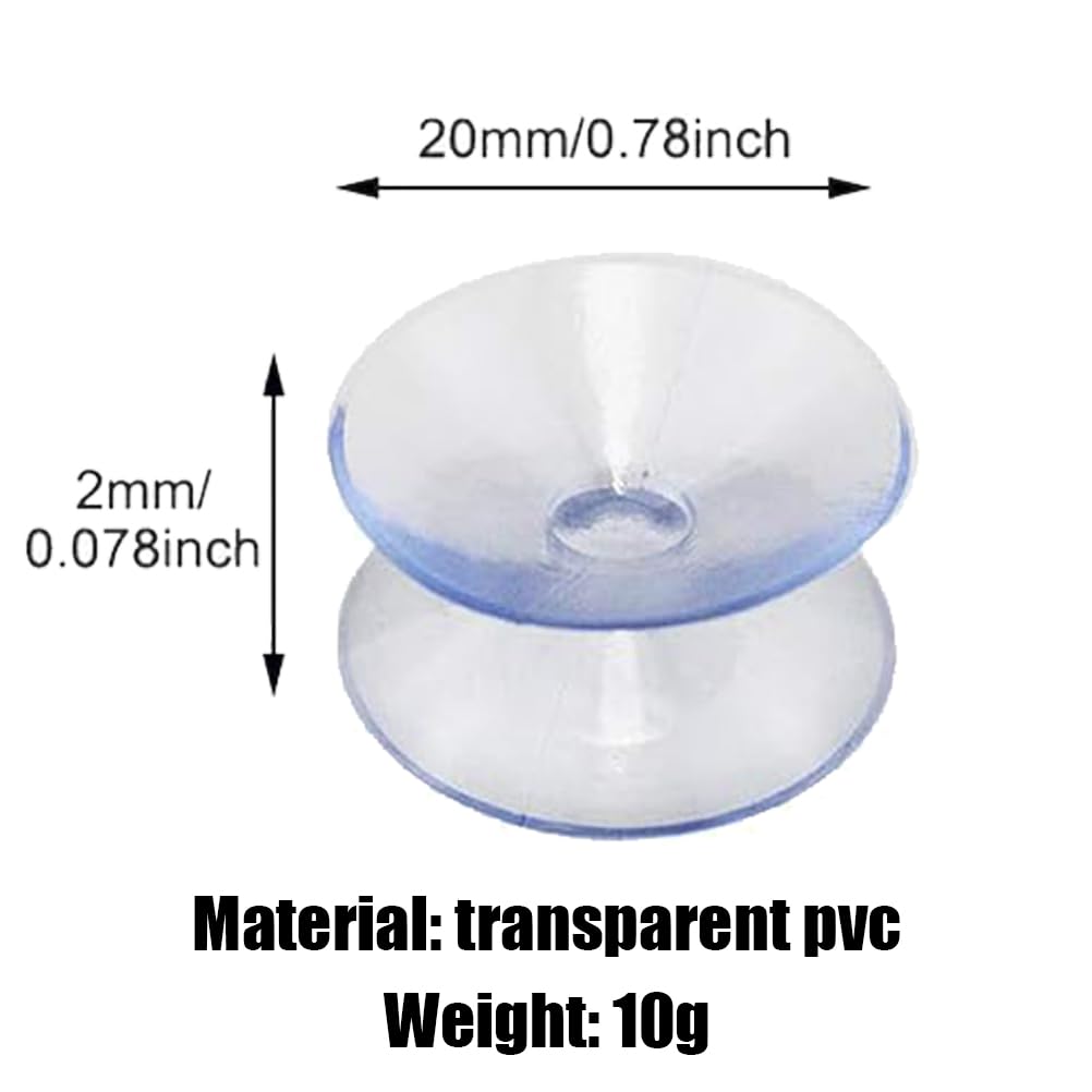 10 ventose, multifunzionali, in gomma siliconica, ventose, bifacciali, antiscivolo, piastra in vetro (dimensioni: 20 mm)