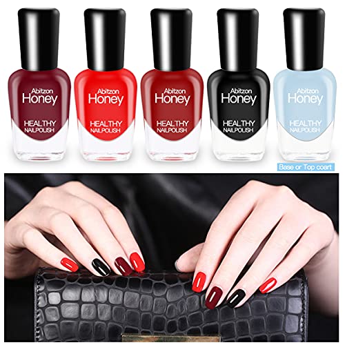 Abitzon Neu Nagellack-Set (10 Flaschen) - Ungiftig, Umweltfreundlich, Einfach Abziehen und Schnell Trockener Nagellack… – Bild 2