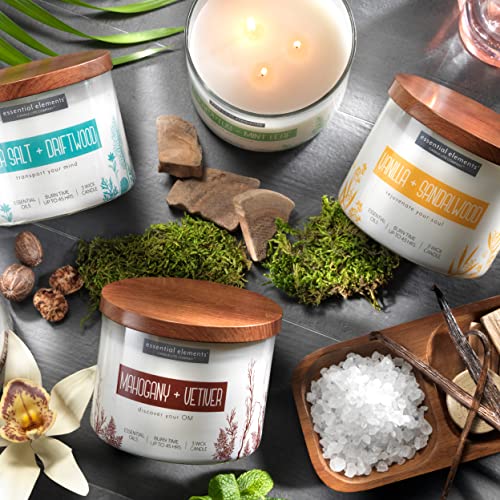 Essential Elements By Candle-Lite Scented Candles, Elderflower & Honey Fragrance, One 9 Oz. Single-Wick Aromatherapy Candle With 50 Hours Of Burn Time, Off-White Color #TOP7