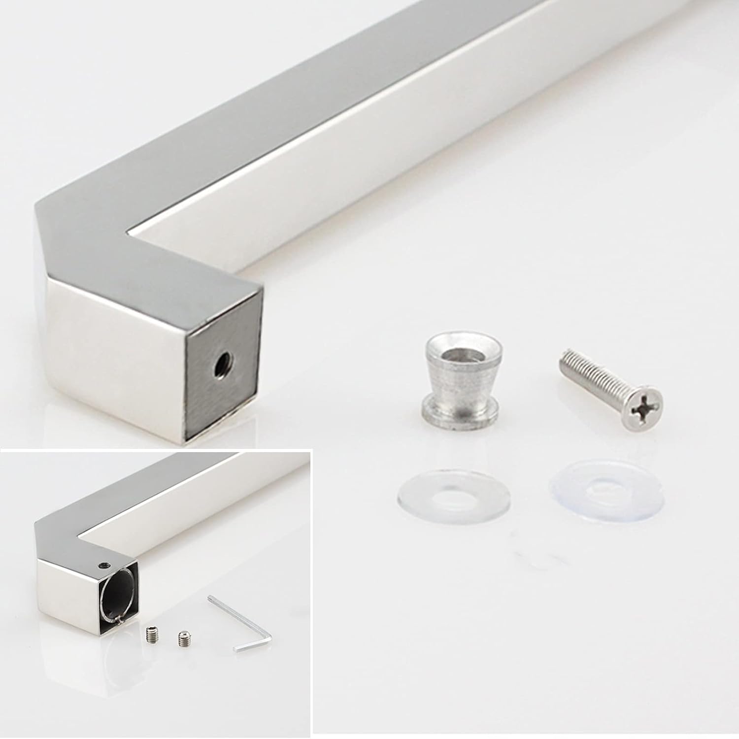Shower Door Handle Glass Door Handle,Simple Sliding Door Household Bathroom Shower Furniture Glass Door Hardware Accessories (Size : 400mm)