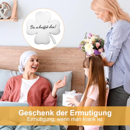 AOZUO Du Schaffst Das Glücksbringer,Vierblättriges Kleeblatt Glücksbringer Prüfung,Glücksbringer Operation Geschenke Prüfung Inhalt Viel Glück Fürsorgliche Geschenk für Familie Freund Weltkindertag