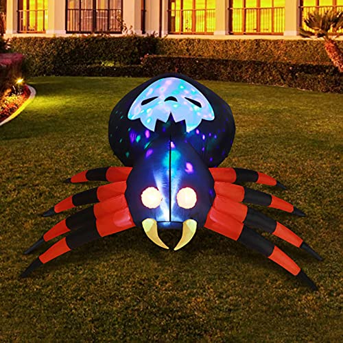 CEED4U 6 Feet Halloween Inflatable Spider Outdoor Decorations for Yard, with Build in LED Blow Up for Halloween Party Garden Lawn House Window Decor, Holiday Clearance